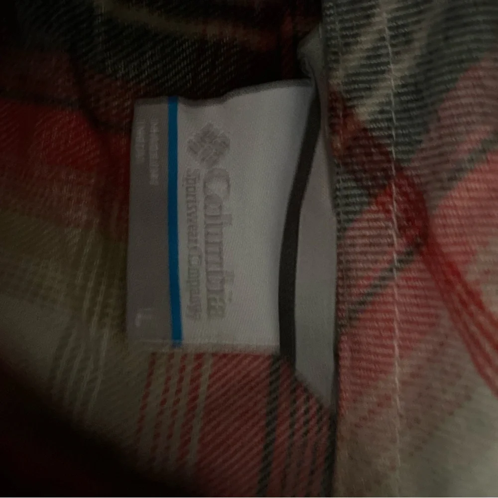 Columbia Women's Red and Gray Plaid Button Down Shirt - Picture 4 of 4